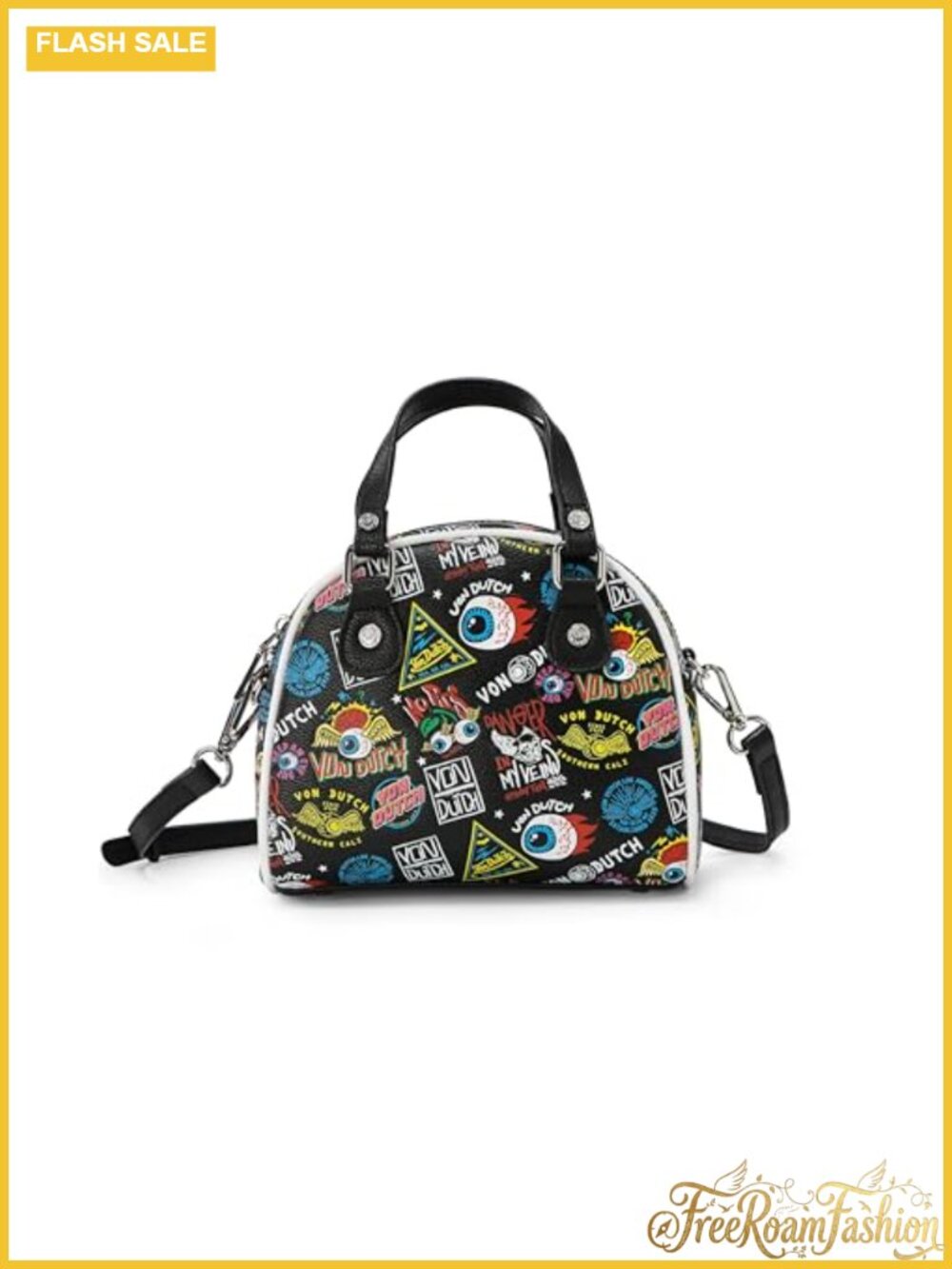 Mini Bowling Bag Vegan Leather Crossbody Top Handle Structured